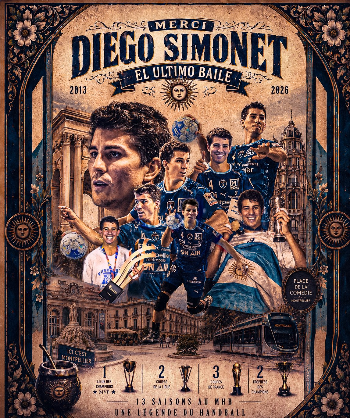 Création graphique hommage à Diego Simonet pour le Montpellier Handball
